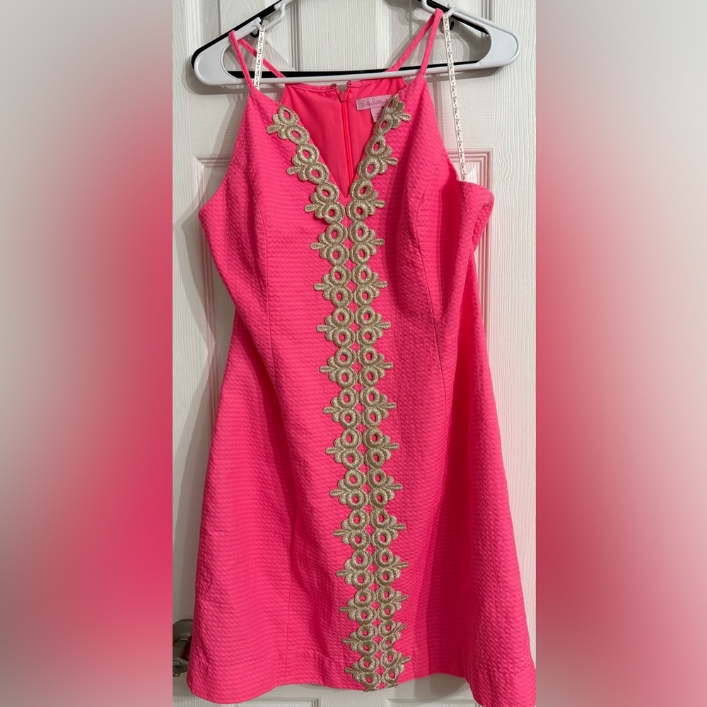Lilly Pulitzer Pink and Gold Dress
